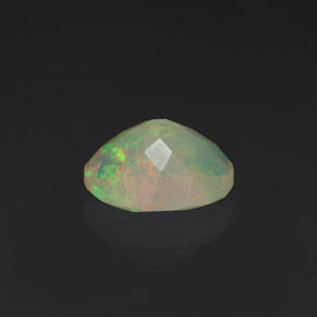 1.23캐럿 천연 멀티컬러 오팔, 타원형 컷, 9×7.2 mm, 투명한
