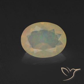 1.02ct 자연스러운 다색 오팔, 타원형, 투명한