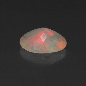0.96캐럿 천연 멀티컬러 오팔, 타원형 컷, 9×7.1 mm, 투명한