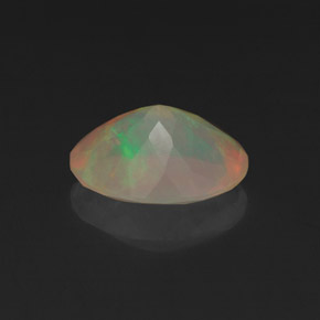 1.04캐럿 천연 멀티컬러 오팔, 타원형 컷, 9.1×7.1 mm, 투명한