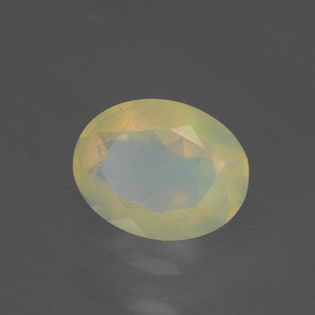 1.18캐럿 천연 멀티컬러 오팔, 타원형 컷, 9.1×7.1 mm, 투명한