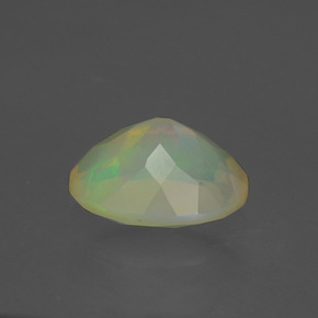 1.18캐럿 천연 멀티컬러 오팔, 타원형 컷, 9.1×7.1 mm, 투명한