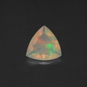 0.74캐럿 천연 멀티컬러 오팔, 트릴리언, 8×7.9 mm, 투명한