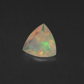 0.74캐럿 천연 멀티컬러 오팔, 트릴리언, 8×7.9 mm, 투명한