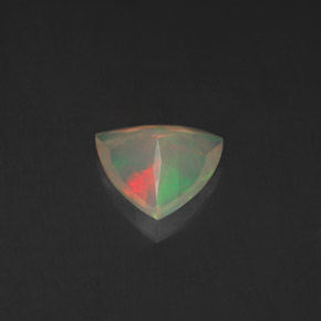 0.74캐럿 천연 멀티컬러 오팔, 트릴리언, 8×7.9 mm, 투명한