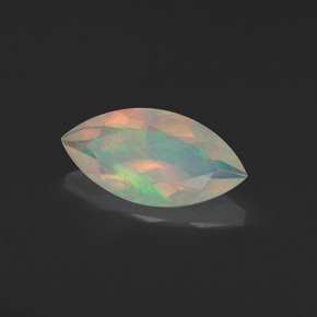 0.97캐럿 천연 멀티컬러 오팔, 마퀴즈, 12.2×6.1 mm, 투명한