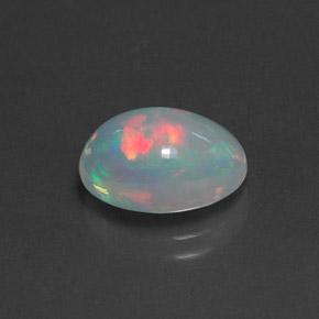 2.46캐럿 천연 멀티컬러 오팔, 타원형 컷, 11.9×8.3 mm, 투명한