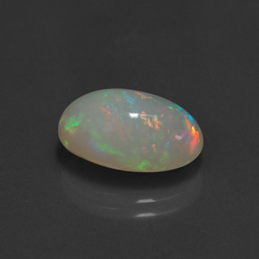 4.21캐럿 천연 멀티컬러 오팔, 투명한, 14.6×9.4 mm, 투명/반투명
