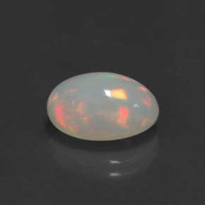 2.98캐럿 천연 멀티컬러 오팔, 투명한, 12.6×8.6 mm, 투명/반투명