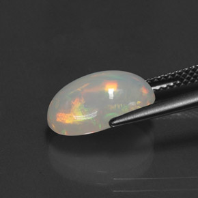 2.98캐럿 천연 멀티컬러 오팔, 투명한, 12.6×8.6 mm, 투명/반투명