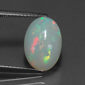 2.57캐럿 천연 멀티컬러 오팔, 투명한, 12.7×8.7 mm, 투명/반투명