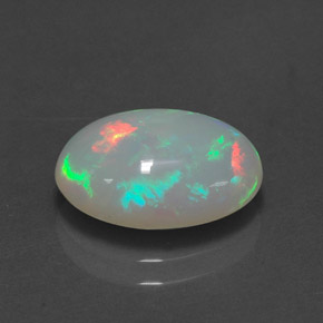 2.57캐럿 천연 멀티컬러 오팔, 투명한, 12.7×8.7 mm, 투명/반투명