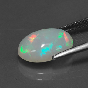 2.57캐럿 천연 멀티컬러 오팔, 투명한, 12.7×8.7 mm, 투명/반투명