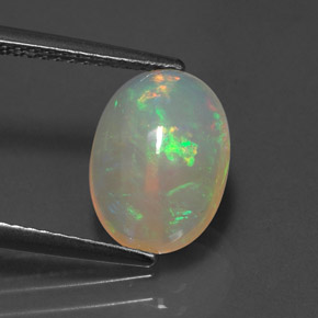 2.09캐럿 천연 멀티컬러 오팔, 투명한, 11.6×8.5 mm, 투명/반투명