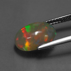 2.62캐럿 천연 멀티컬러 오팔, 투명한, 11.6×8.9 mm, 투명/반투명