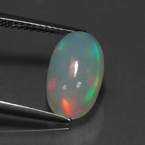 2.51캐럿 천연 멀티컬러 오팔, 투명한, 12.7×7.5 mm, 투명/반투명