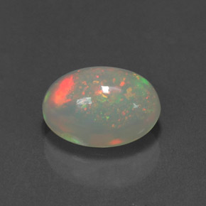 2.34캐럿 천연 멀티컬러 오팔, 투명한, 11.2×8.7 mm, 투명/반투명