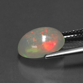 2.34캐럿 천연 멀티컬러 오팔, 투명한, 11.2×8.7 mm, 투명/반투명