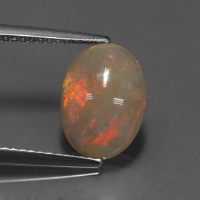 1.77캐럿 천연 멀티컬러 오팔, 투명한, 11.5×8.4 mm, 투명/반투명