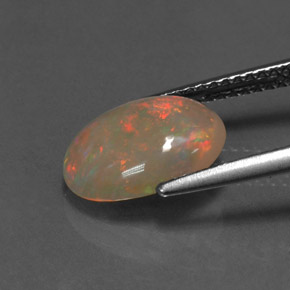 1.77캐럿 천연 멀티컬러 오팔, 투명한, 11.5×8.4 mm, 투명/반투명