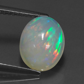 1.98캐럿 천연 멀티컬러 오팔, 투명한, 10.7×8.5 mm, 투명/반투명