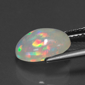 1.98캐럿 천연 멀티컬러 오팔, 투명한, 10.7×8.5 mm, 투명/반투명