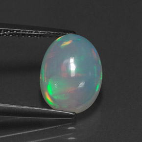 2.35캐럿 천연 멀티컬러 오팔, 투명한, 11.4×8.5 mm, 투명/반투명