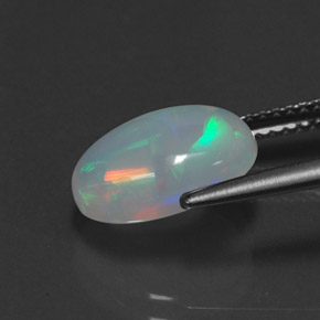 2.35캐럿 천연 멀티컬러 오팔, 투명한, 11.4×8.5 mm, 투명/반투명