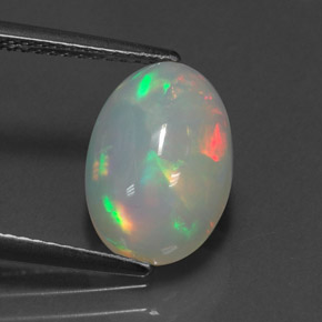 2.60캐럿 천연 멀티컬러 오팔, 투명한, 12.7×8.8 mm, 투명/반투명