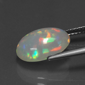 2.60캐럿 천연 멀티컬러 오팔, 투명한, 12.7×8.8 mm, 투명/반투명