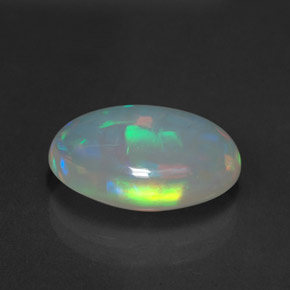 3.97캐럿 천연 멀티컬러 오팔, 타원형 컷, 14.9×10.5 mm, 투명한