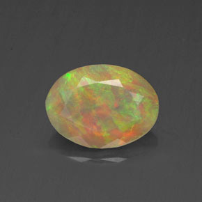 0.82캐럿 천연 멀티컬러 오팔, 투명한, 8.5×6.3 mm, 투명/반투명