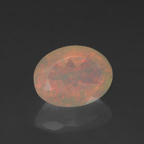 0.89캐럿 천연 멀티컬러 오팔, 투명한, 8×6.2 mm, 투명/반투명