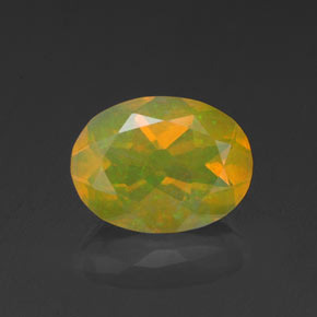 0.98캐럿 천연 멀티컬러 오팔, 타원형 컷, 8.4×6.3 mm, 투명한