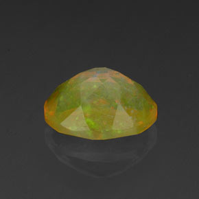 0.98캐럿 천연 멀티컬러 오팔, 타원형 컷, 8.4×6.3 mm, 투명한