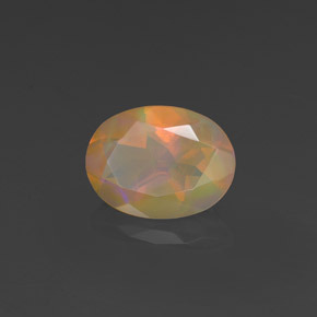 0.88캐럿 천연 멀티컬러 오팔, 타원형 컷, 8.2×6.2 mm, 투명한