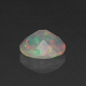 0.83캐럿 천연 멀티컬러 오팔, 투명한, 7.9×6.5 mm, 투명/반투명
