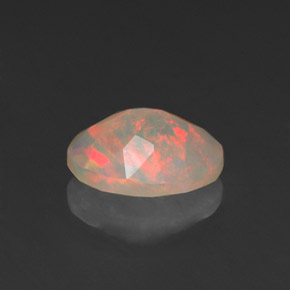 0.76캐럿 천연 멀티컬러 오팔, 투명한, 8.1×6.2 mm, 투명/반투명