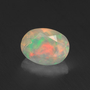 0.96캐럿 천연 멀티컬러 오팔, 투명한, 8.1×6.1 mm, 투명/반투명