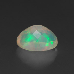 0.96캐럿 천연 멀티컬러 오팔, 투명한, 8.1×6.1 mm, 투명/반투명