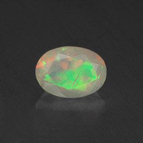 0.67캐럿 천연 멀티컬러 오팔, 투명한, 7.3×5.3 mm, 투명/반투명