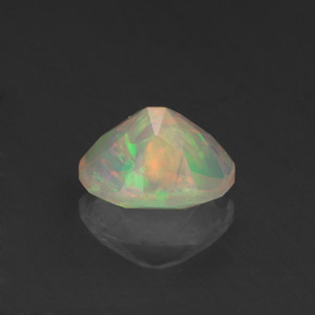 0.67캐럿 천연 멀티컬러 오팔, 투명한, 7.3×5.3 mm, 투명/반투명