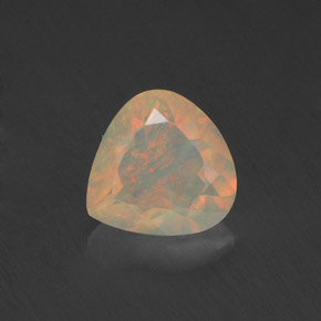 0.67캐럿 천연 멀티컬러 오팔, 배 모양, 7.2×7.1 mm, 투명한