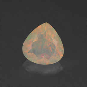 0.67캐럿 천연 멀티컬러 오팔, 배 모양, 7.2×7.1 mm, 투명한