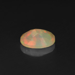 0.50캐럿 천연 멀티컬러 오팔, 투명한, 7×5.1 mm, 투명/반투명