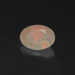 0.49캐럿 천연 멀티컬러 오팔, 투명한, 7.1×5 mm, 투명/반투명