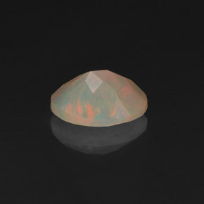 0.49캐럿 천연 멀티컬러 오팔, 투명한, 7.1×5 mm, 투명/반투명