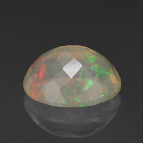 1.79캐럿 천연 멀티컬러 오팔, 타원형 컷, 10.1×8 mm, 투명한