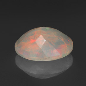 1.46캐럿 천연 멀티컬러 오팔, 투명한, 10×8.1 mm, 투명/반투명