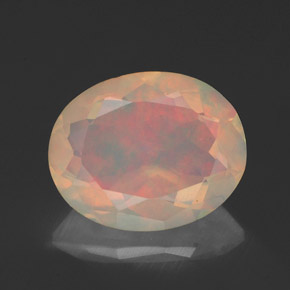 1.54캐럿 천연 멀티컬러 오팔, 타원형 컷, 10×8.1 mm, 투명한
